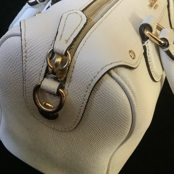 Coach Crossbody Bannet Purse White Pebble Leather - Picture 4 of 9